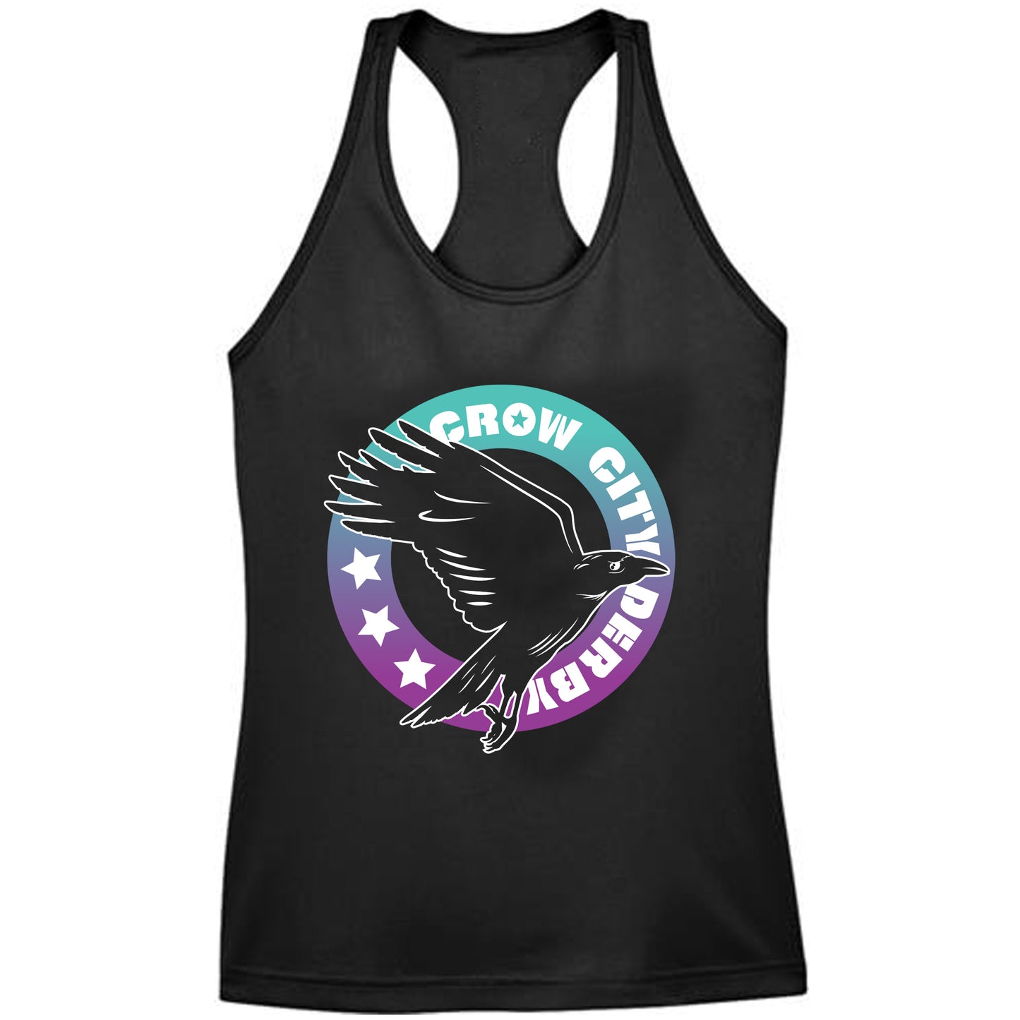 Crow City Ladies Racerback Performance Tank Top