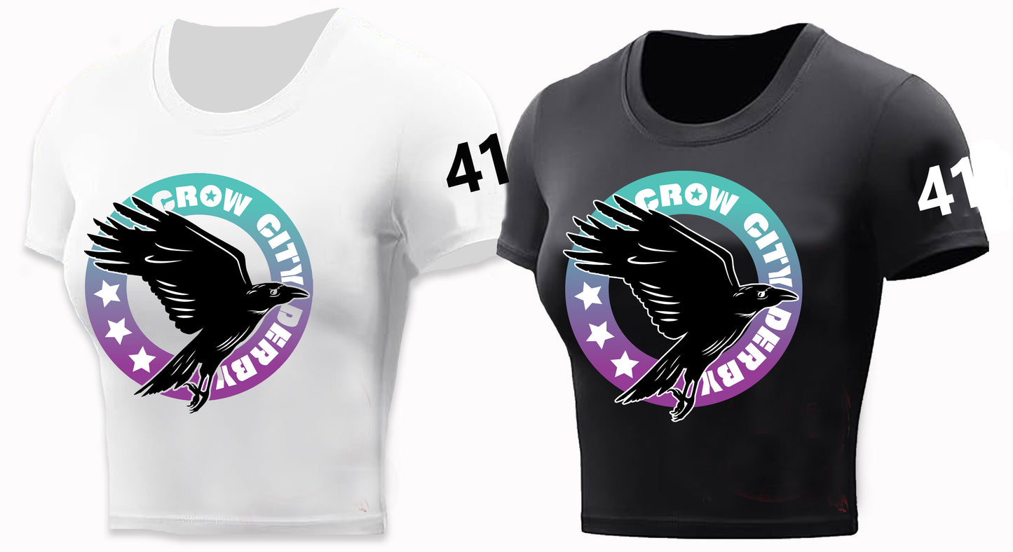 Crow City Ladies Performance Crop Tee