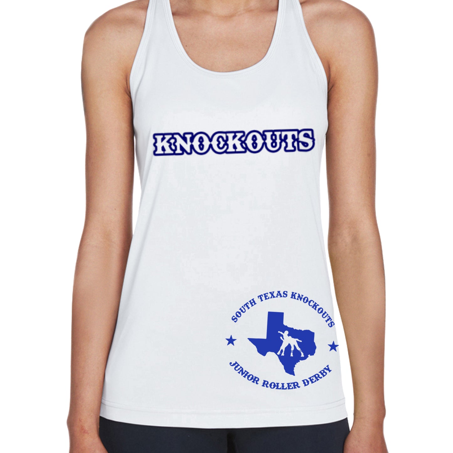 Knockouts Ladies Racerback Performance Tank Top White