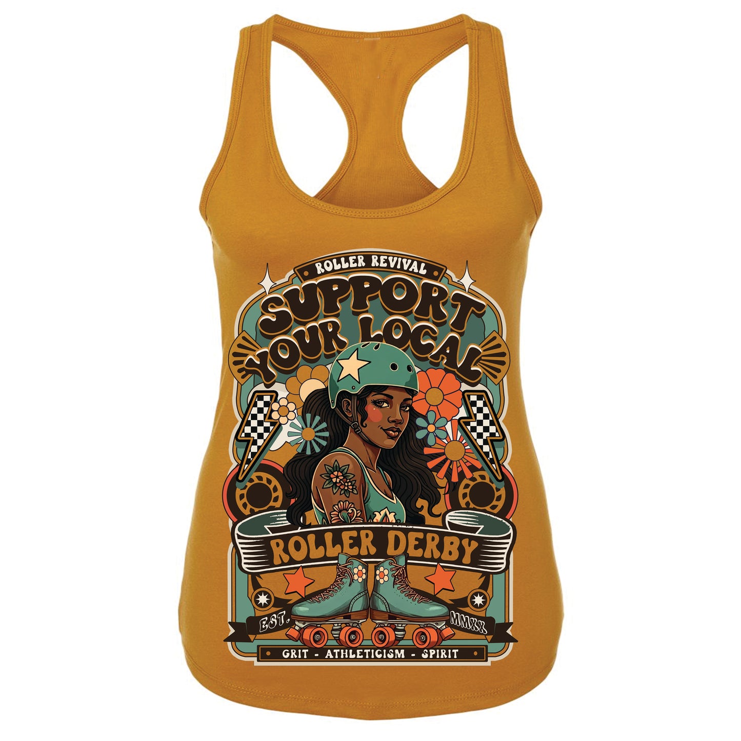 Support Local Roller Derby Racerback Tank Top