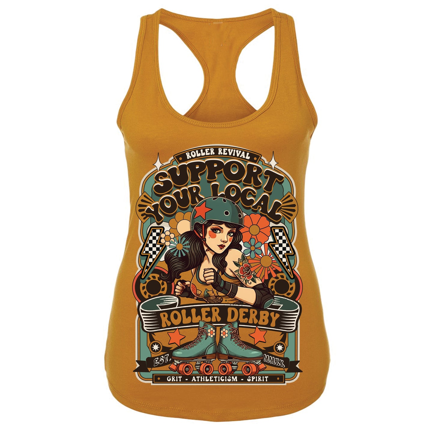 Support Local Roller Derby Racerback Tank Top